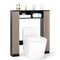 Black Engineered Wood Over-Toilet Storage Cabinet with Adjustable Shelves